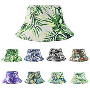 Wholesale Hawaiian Custom Mens Cotton Fisherman Printed Bucket Hat Fishing Outdoor Beach Bucket Hats