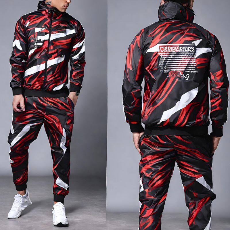 wholesale custom logo pullover jacket men's sets men blank tracksuits windbreaker nylon tracksuit set track suit for men