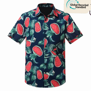 Custom men's short sleeve Hawaiian shirt cotton casual rayon shirts summer Aloha man beach collared button down shirts men