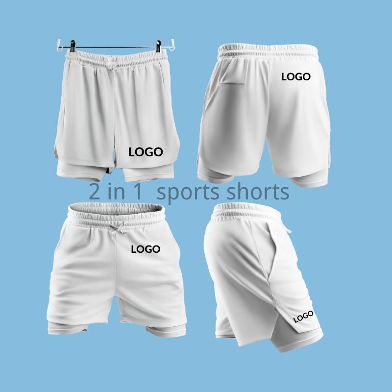 Wholesale Custom Casual bodybuilding Woven Running Shorts men's pants Cotton Trousers Sports Gym Pants Loose Sport 2 in 1 shorts