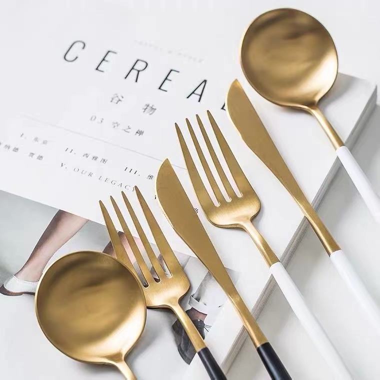 Wholesale gold cutlery colorful stainless steel cutlery