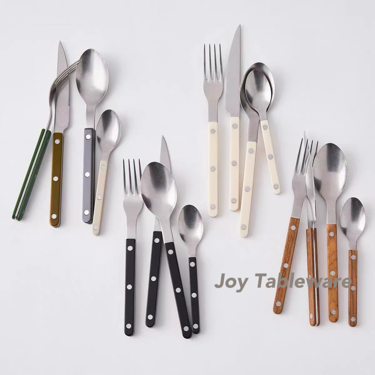 New Design Christmas Stainless Steel Cutlery Set With Colorful Handle