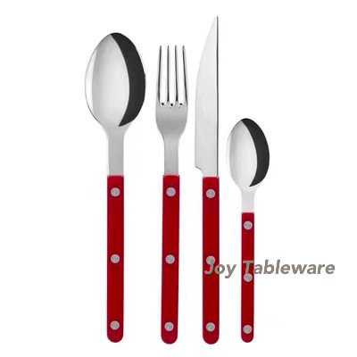 New Design Christmas Stainless Steel Cutlery Set With Colorful Handle