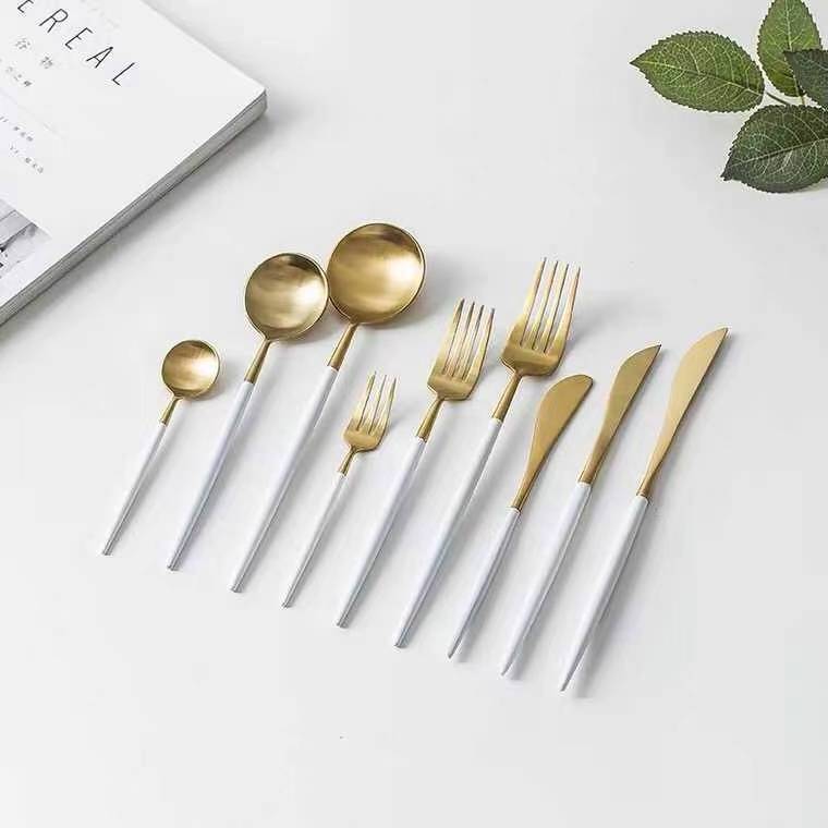 Wholesale gold cutlery colorful stainless steel cutlery