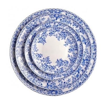 Joy Tableware Blue Flower plates Hot Selling Ceramic Plates Sets Christmas Plates