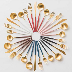 Wholesale gold cutlery colorful stainless steel cutlery