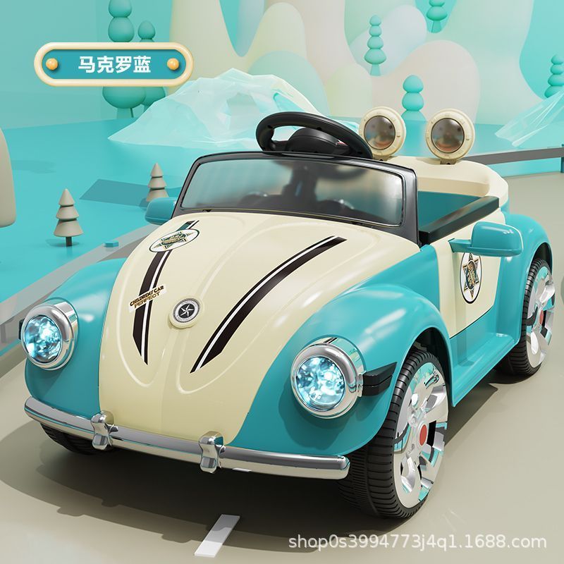 New Style Children's Rechargeable Four-Wheel Car Male and Female Baby Remote Control Toy Car Swing Princess Wholesale