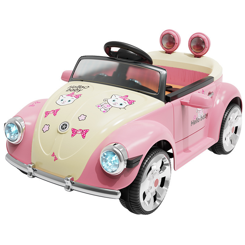 New Style Children's Rechargeable Four-Wheel Car Male and Female Baby Remote Control Toy Car Swing Princess Wholesale