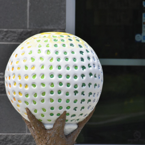 Large fiberglass golf ball sculpture for outdoor decoration statue