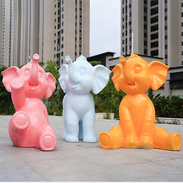 Garden model resin animal sculpture fiberglass cartoon elephant statue