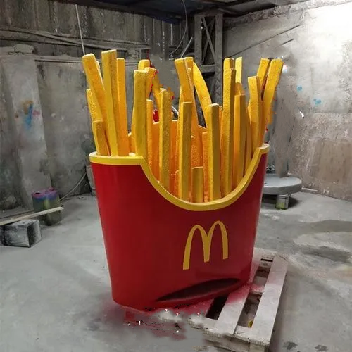 Outdoor decoration resin fiberglass french fries statue sculpture