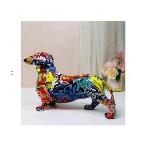 Factory handmade hot selling ornaments home decoration animal dachshund dog statue