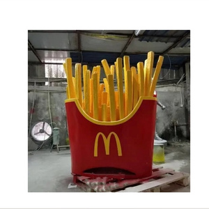 Outdoor decoration resin fiberglass french fries statue sculpture