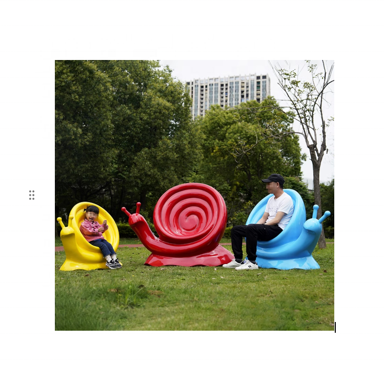 Factory Custom Outdoor Resin Bench Seat Sculpture Fiberglass Cartoon Animal Snail Chair Statue