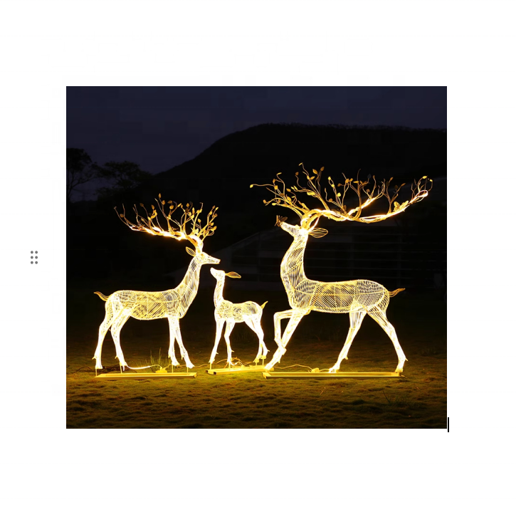 High Quality Abstract Dinner Art Animal Statue Home Garden Outdoor Decoration Large Luminous Deer Stainless Steel Sculpture