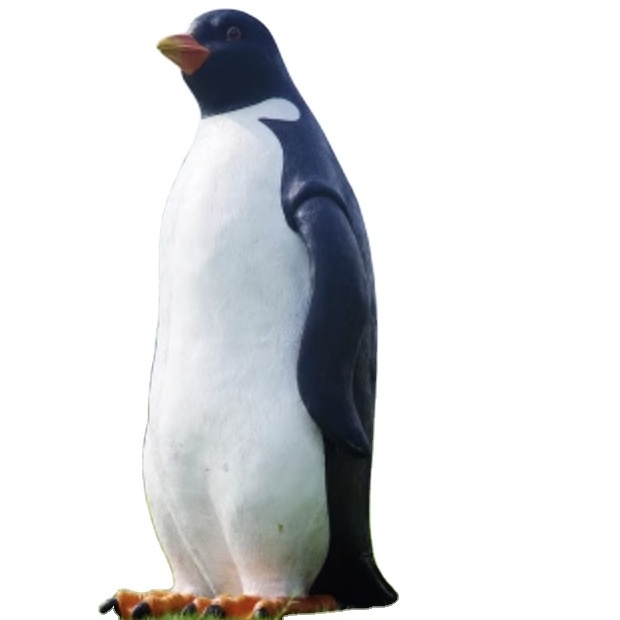 Factory Customized Real Size Fiberglass Animal Sculpture Marine Themed Resin Penguin Sculpture Fiberglass Statue for Sale