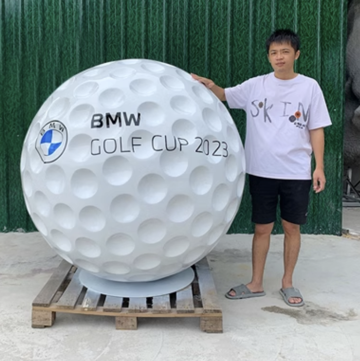 Factory Customized Outdoor Decoration Giant Fiberglass Decorative Golf Sculpture Resin Statue Fiberglass Golf Sculpture