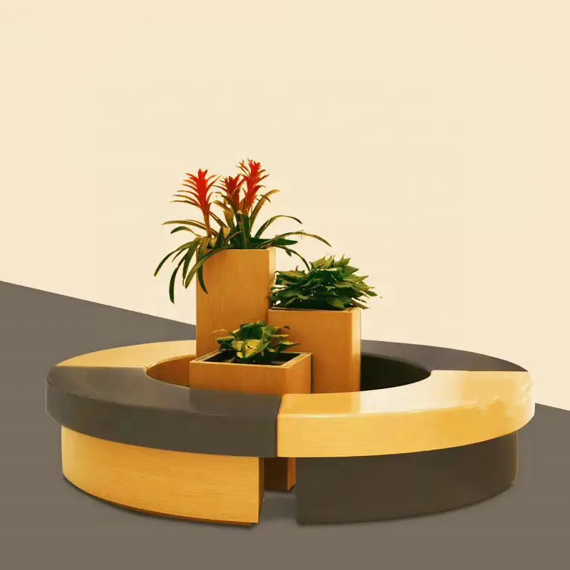 Hot selling modern fiberglass flowerpot seat leisure chair sculpture for shopping mall commercial street