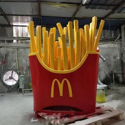 Outdoor decoration resin fiberglass french fries statue sculpture