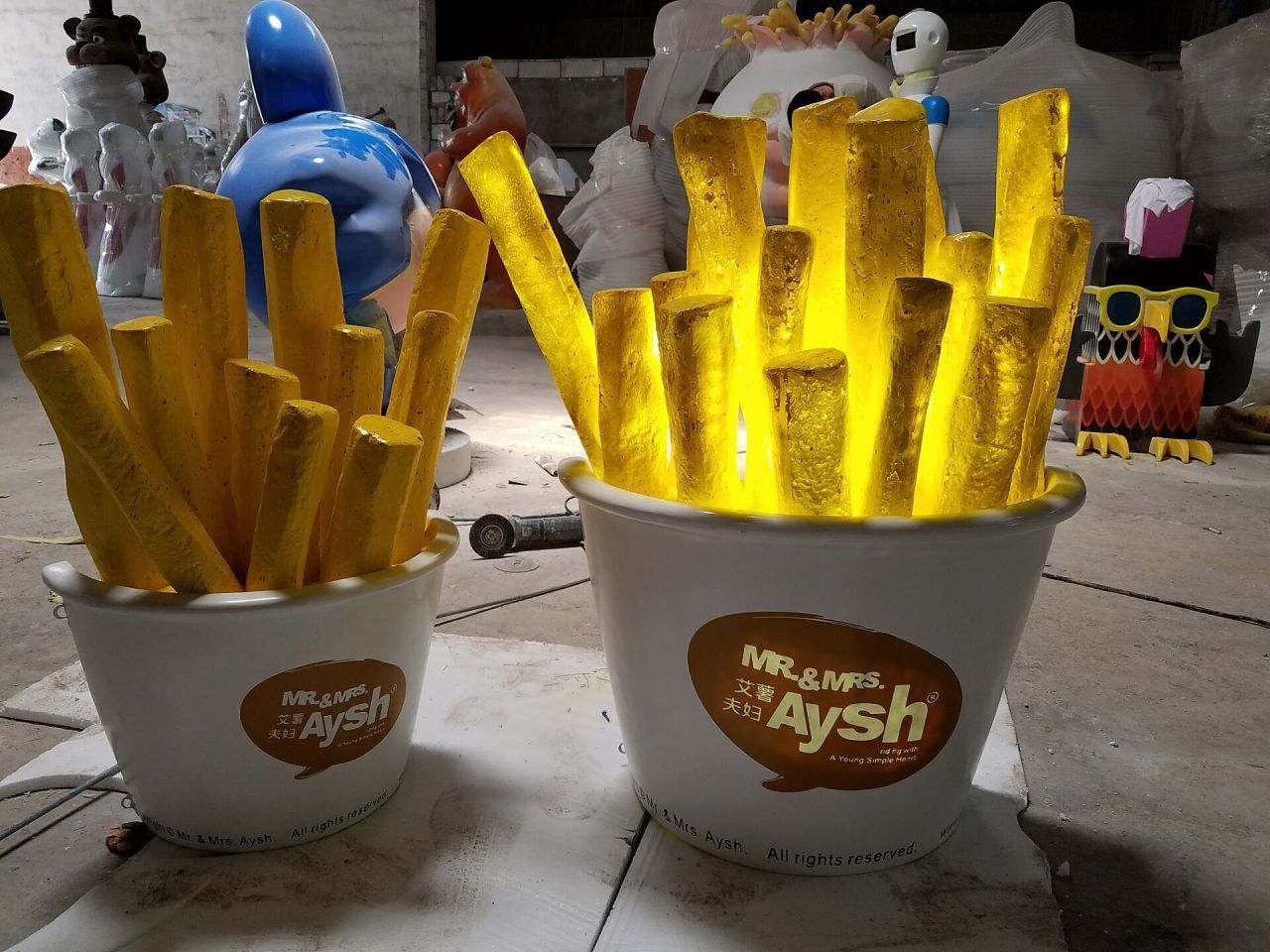 Outdoor decoration resin fiberglass french fries statue sculpture