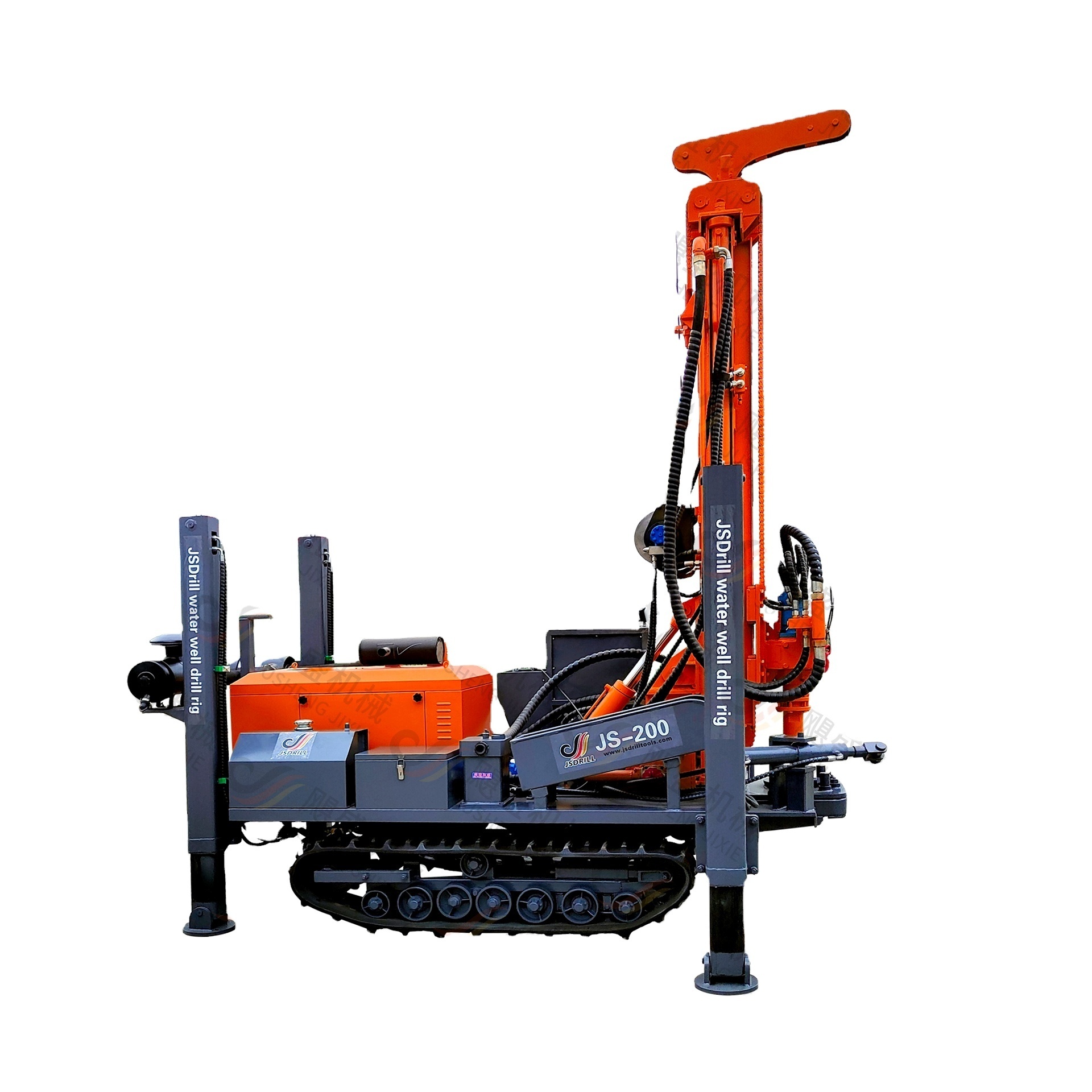 200m 300m Bore Hole drilling machine / Air compressor Water well drilling rig machine with engine diesel