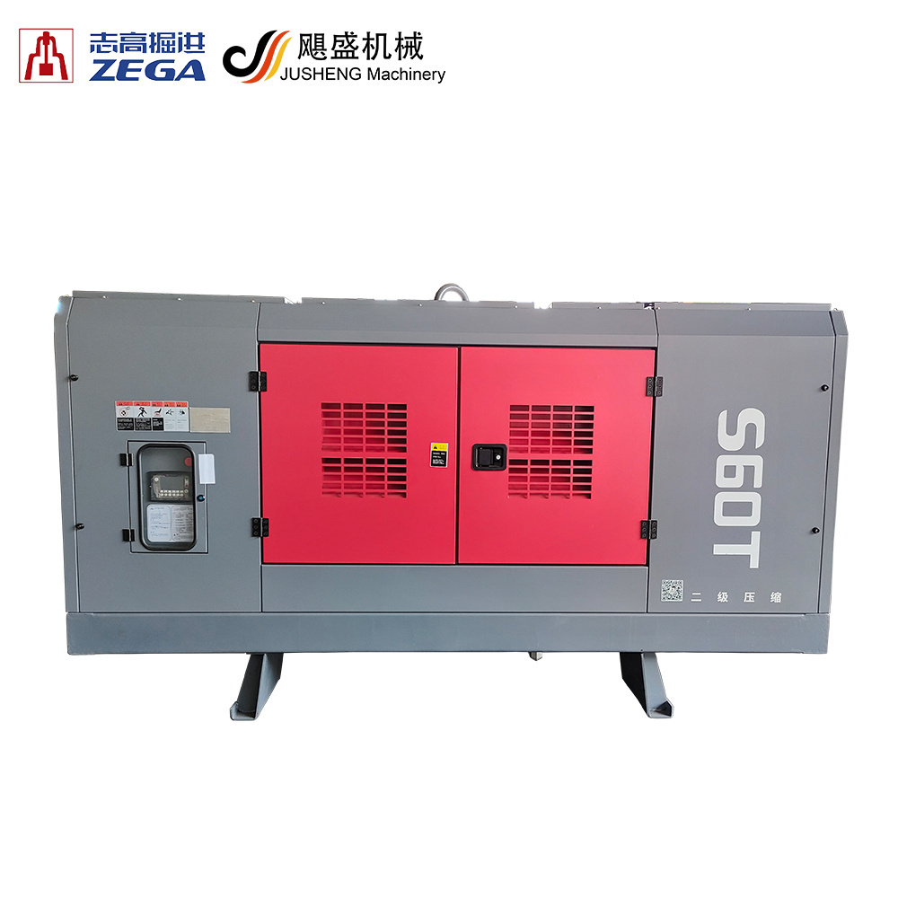 ZEGA brand S125D 31m3 25bar diesel engine screw air compressor for water well drilling rig machine for sale