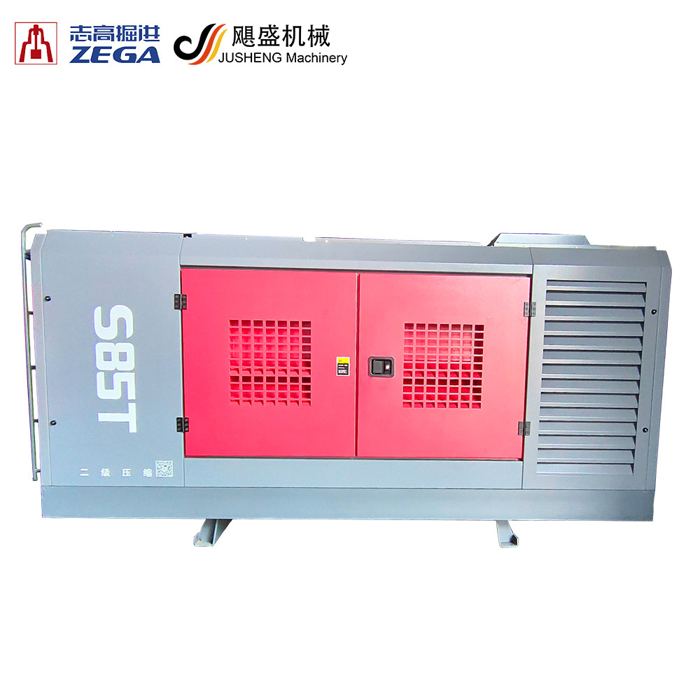 ZEGA brand S125D 31m3 25bar diesel engine screw air compressor for water well drilling rig machine for sale