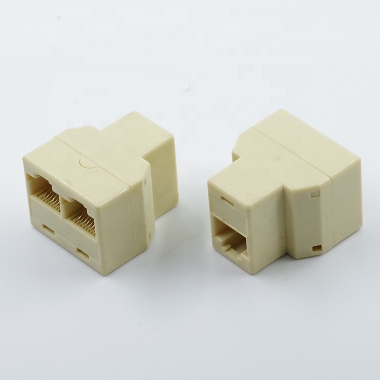 RJ11 RJ12 6P4C 6P6C 1 to 2 Female 3 Ports Telephone Line Splitter Connectors