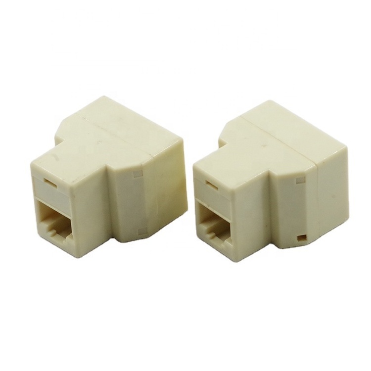 RJ11 RJ12 6P4C 6P6C 1 to 2 Female 3 Ports Telephone Line Splitter Connectors