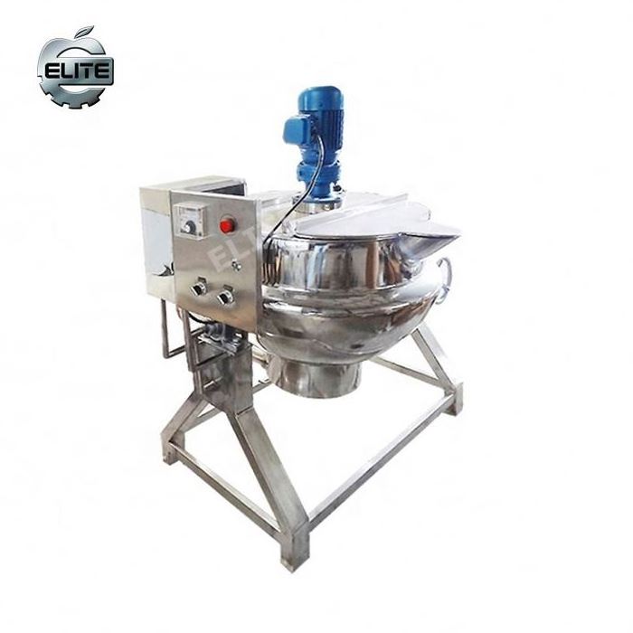 Pourover Titling Jacketed Cooking Kettle Honey Sugar Boiler Procesador De Alimentos Grandes Industrial Cooking Pots With Mixer