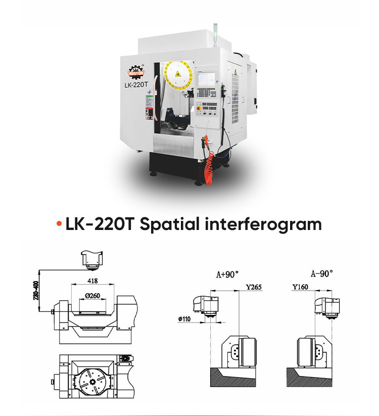 Vmc vertical milling machine 5axis milling machine LK220T 5 axis cnc machining center used for processing