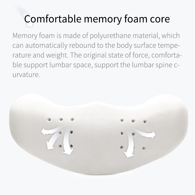 Long U-shaped pillow multi-function memory foam head support lumbar cushion