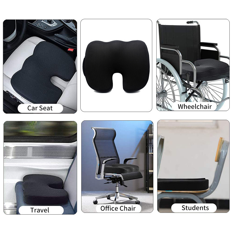 Wholesale High Quality Replacement Coccyx Orthopedic Butt Lift Office Chair Car Memory Foam Car Gel Seat Cushions 45*35*7cm 331