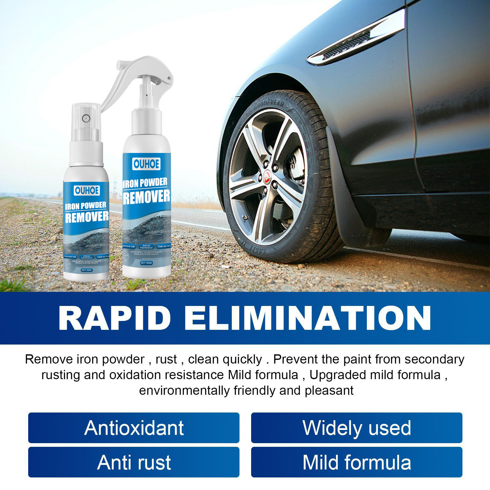 OUHOE Anti-Rust Rust Remover Spray Car Iron Powder Decontamination Cleaning Supply for Healthcare Industry