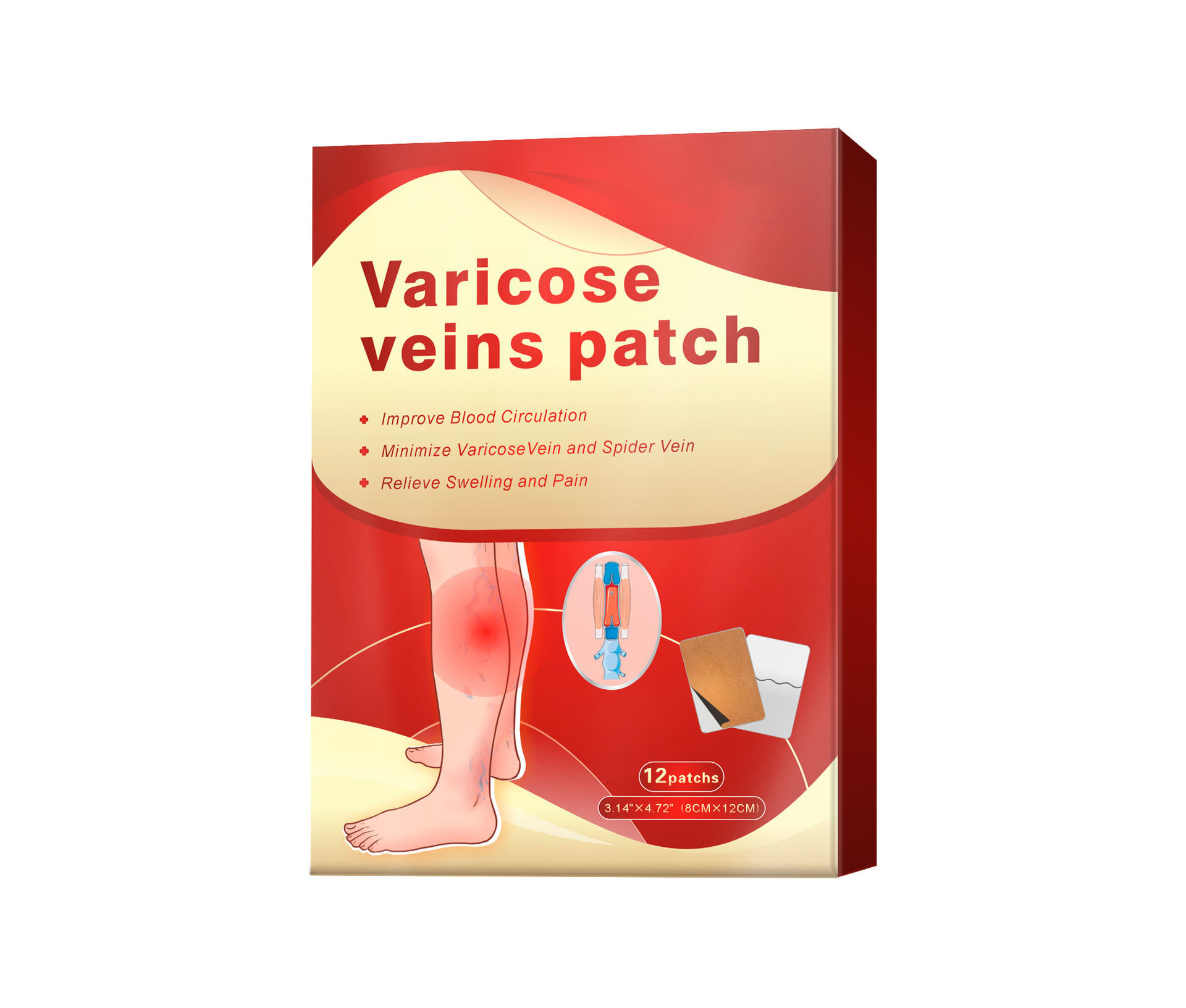 SEFUDUN Wholesale Private Label Improve Blood Circulation Relieve Swelling Pain Varicose Vein Treatment Varicose Vein Patch