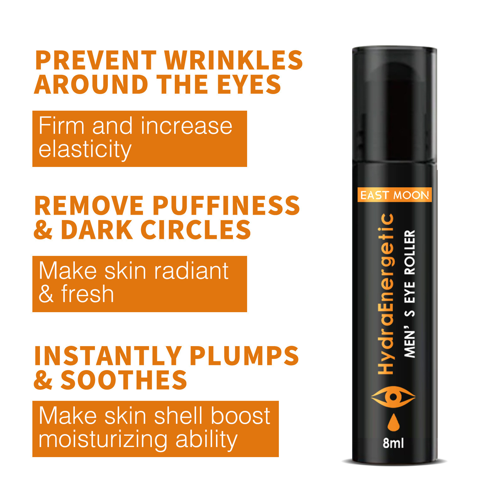 East Moon Men's eye roller Firming fading wrinkle puffiness eye bags and dark circle moisture replenishment