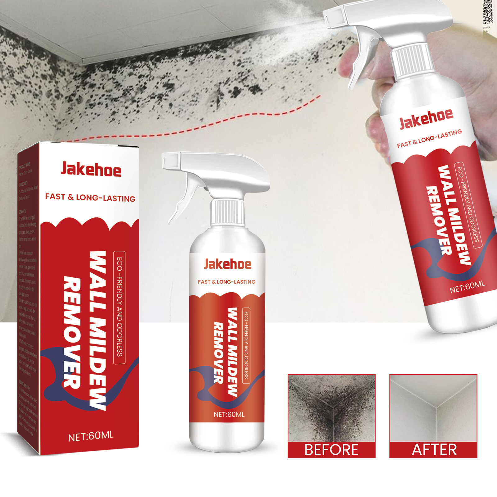 jakehoe Wall odor eliminator Bathroom tile floor mildew removal Wall Wall cleaning stain mildew inhibitor