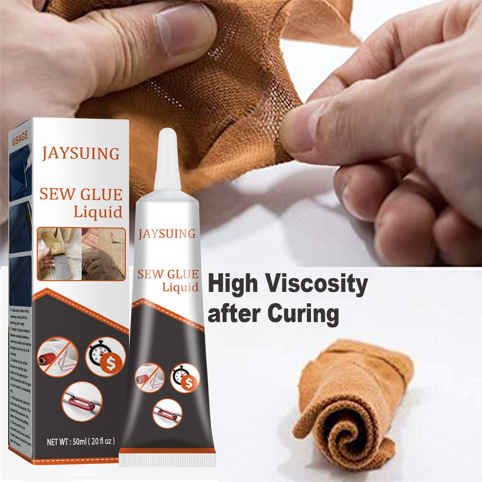 Jaysuing Fabric repair glue Fabric sewing insole clothes jeans hole repair fabric adhesive