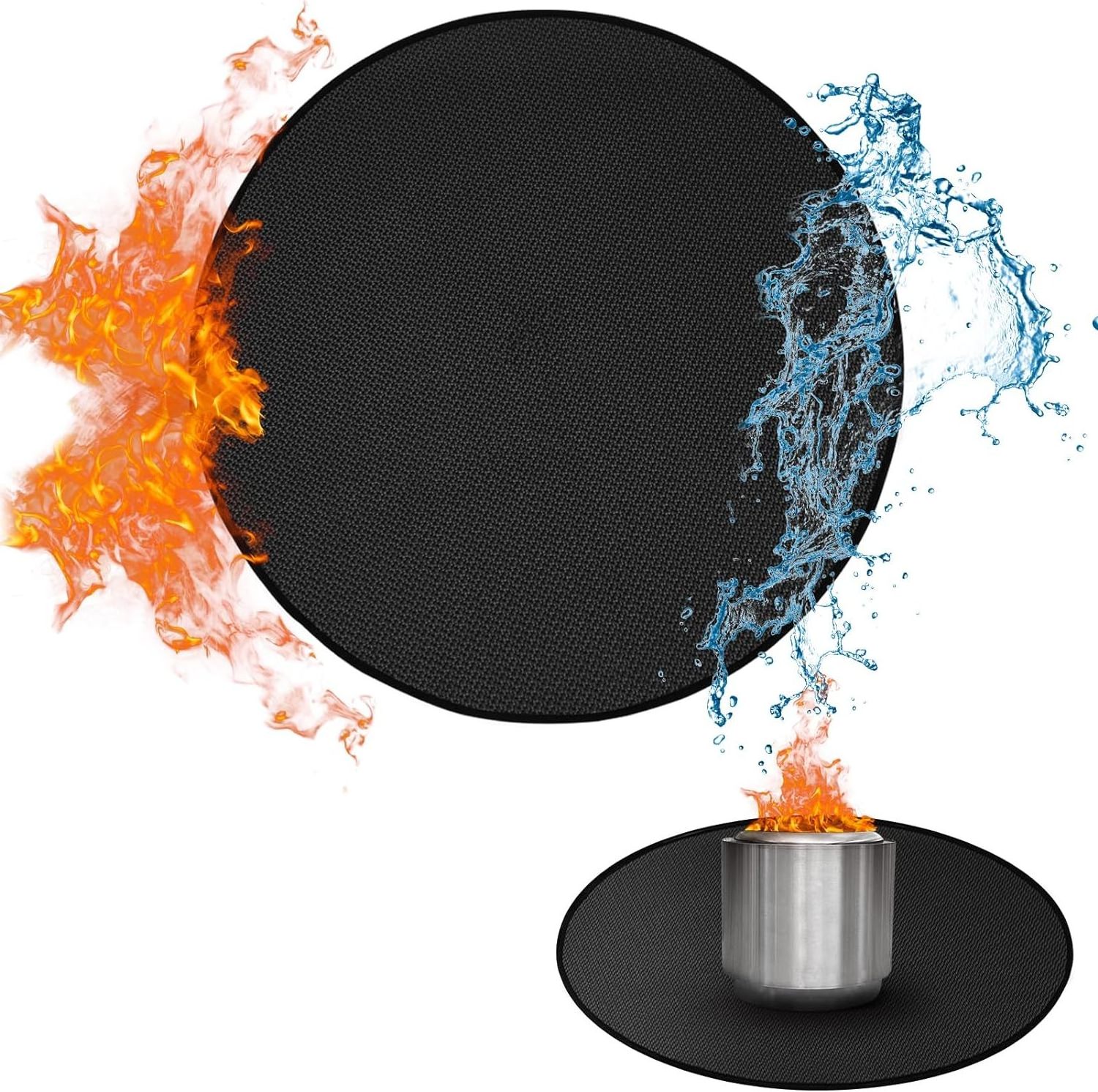 3 Layers Fire Pit Mat for Deck Patio Grass and Campsites Round Rectangle Fire Pit Mat