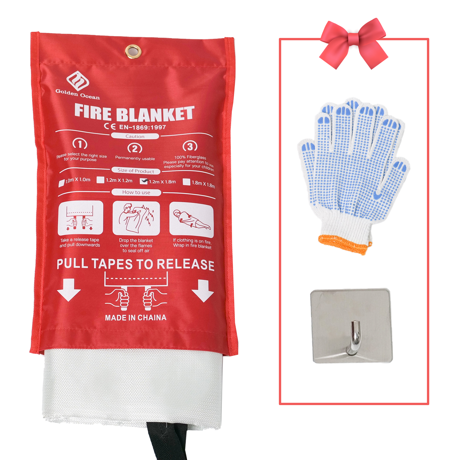 Protect resistant fiberglass 1.2m*1.8m emergency fire retardant fireproof welding fire blankets