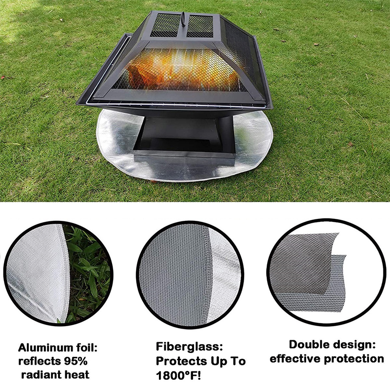 Heat Resistant Bbq Fire Pit Mat Fire Mat For Wood Deck Stove Fire Pit Gril