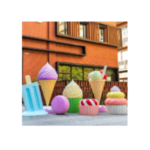 Outdoor giant ice cream cones sculpture fiber glass sculpture for party decoration