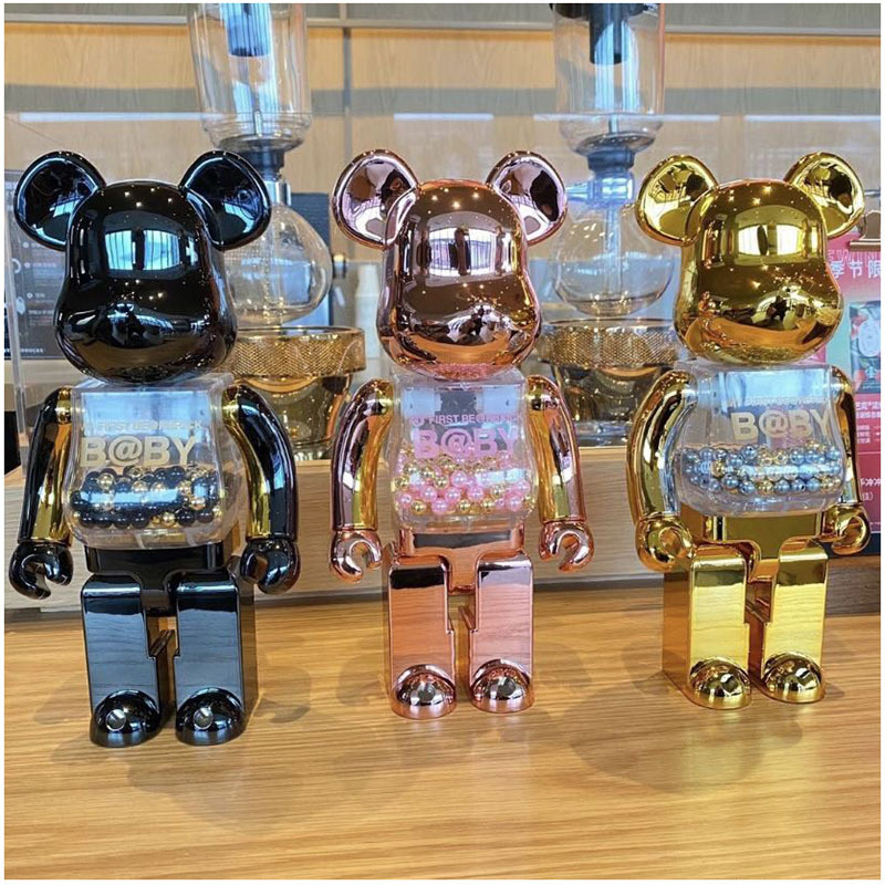 Silver Large Modern Art Cartoon Resin Model Bearbrick Fiberglass Sculpture Bear Brick 400 Bear Brick 1000