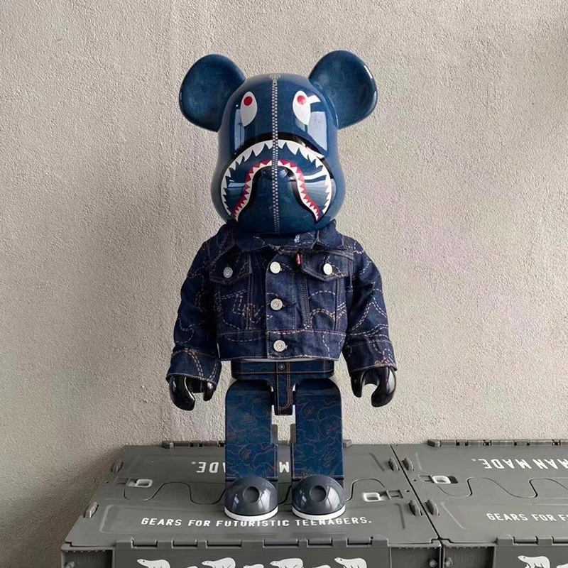 Silver Large Modern Art Cartoon Resin Model Bearbrick Fiberglass Sculpture Bear Brick 400 Bear Brick 1000