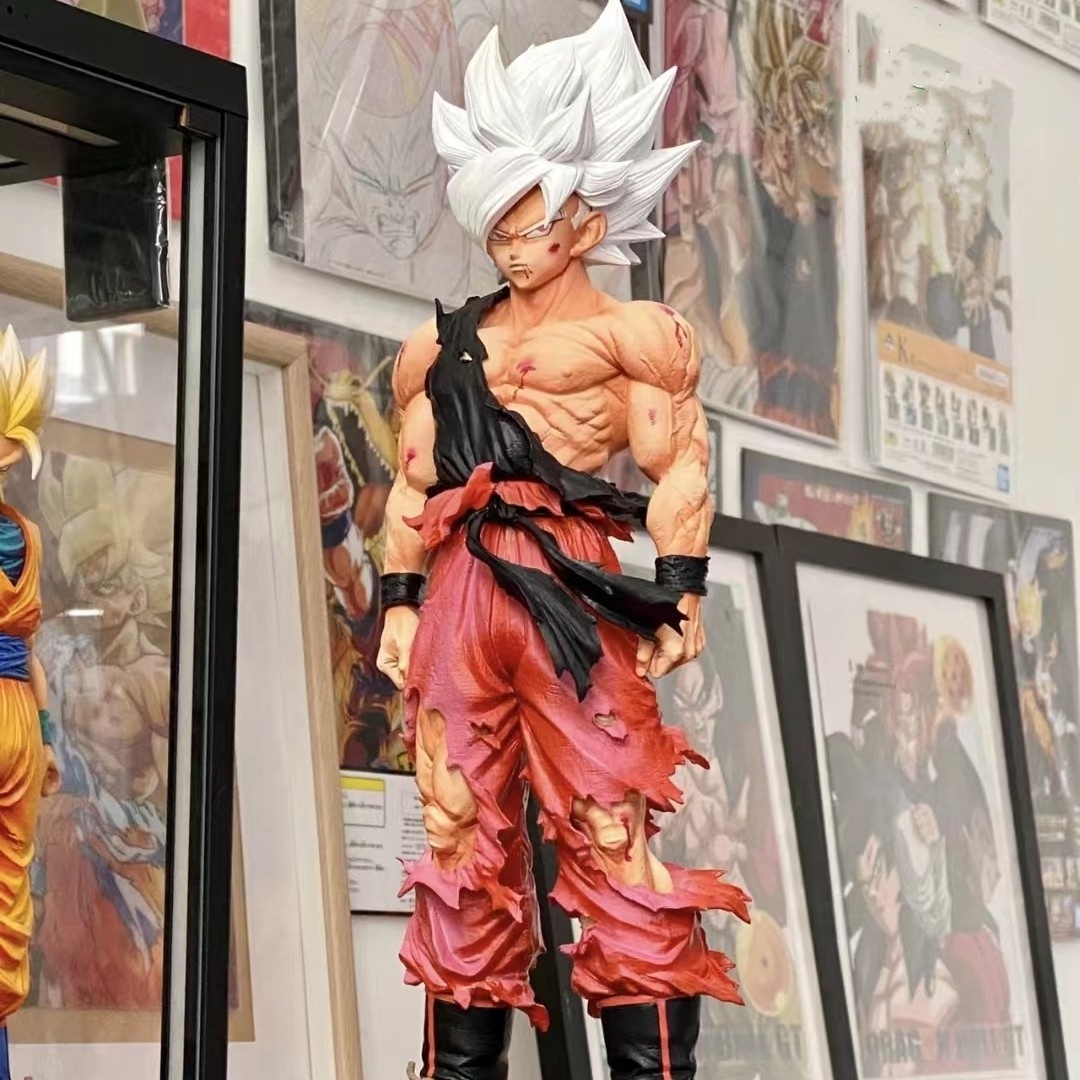 Factory Custom Fiberglass Life Size Goku Statue Home Decor Super Saiyan Sculpture for sale