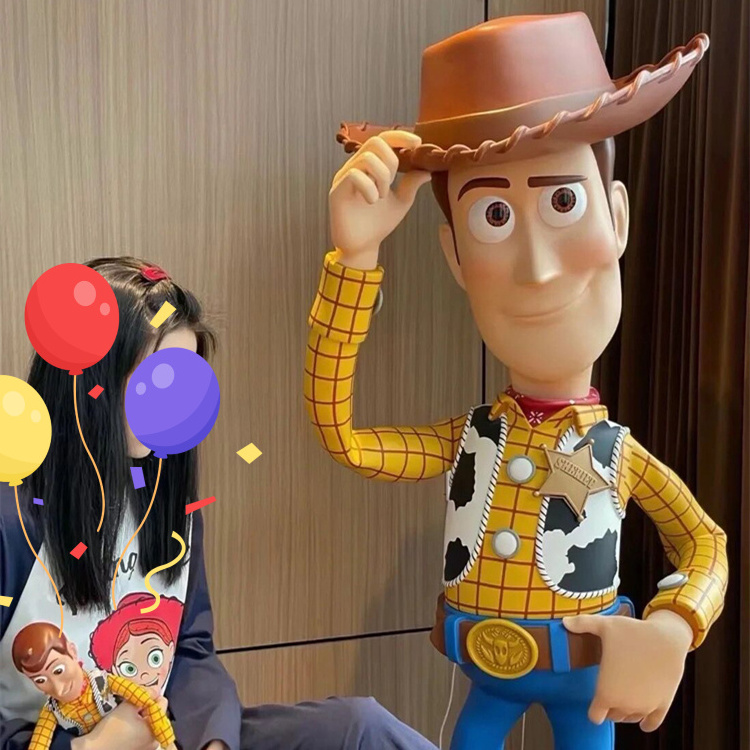 Factory custom cartoon character sculpture home decoration statue Sheriff Woody