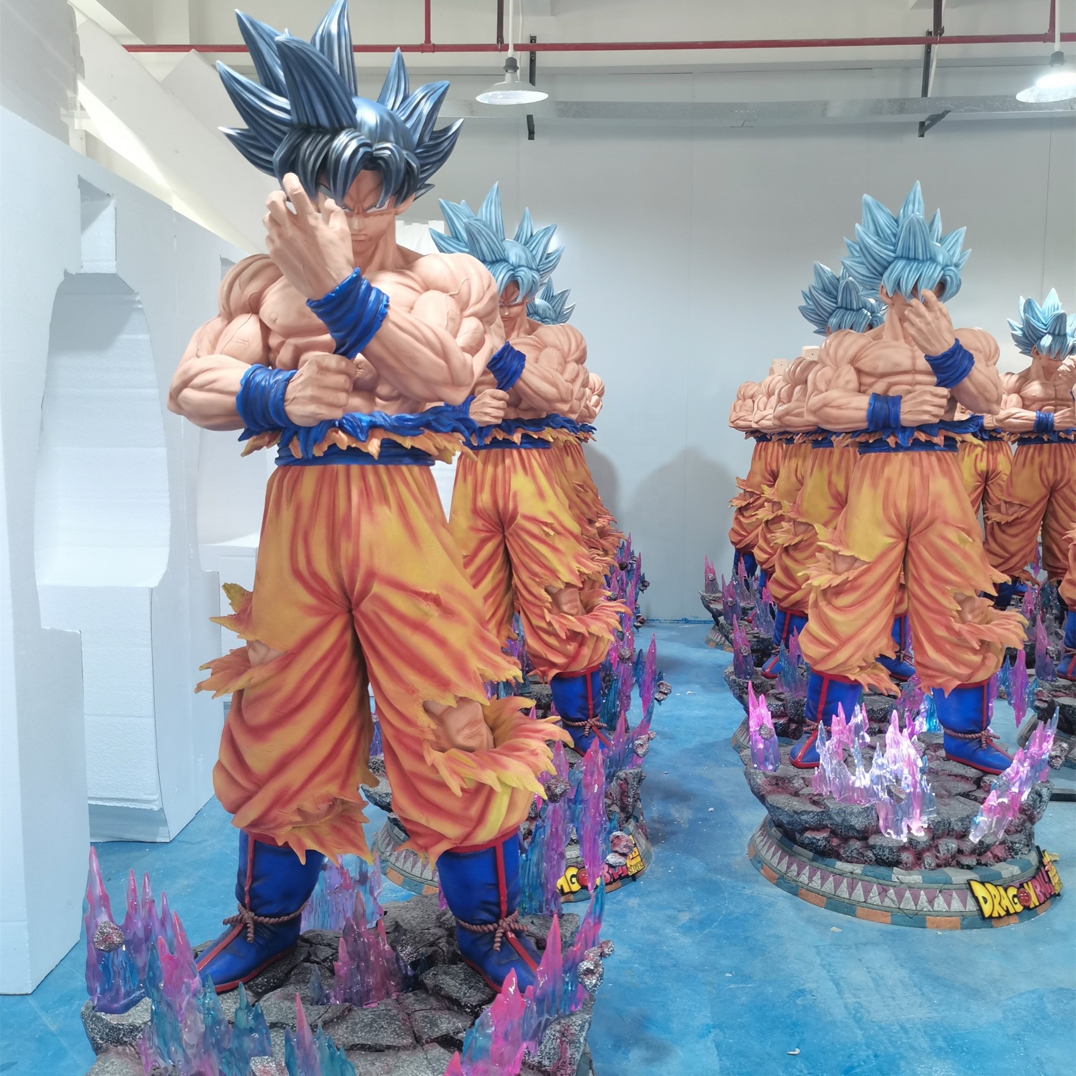 High Quality Resin Dragon Ball Anime Character Goku Life Size Vegeta Statue Fiberglass Sculpture