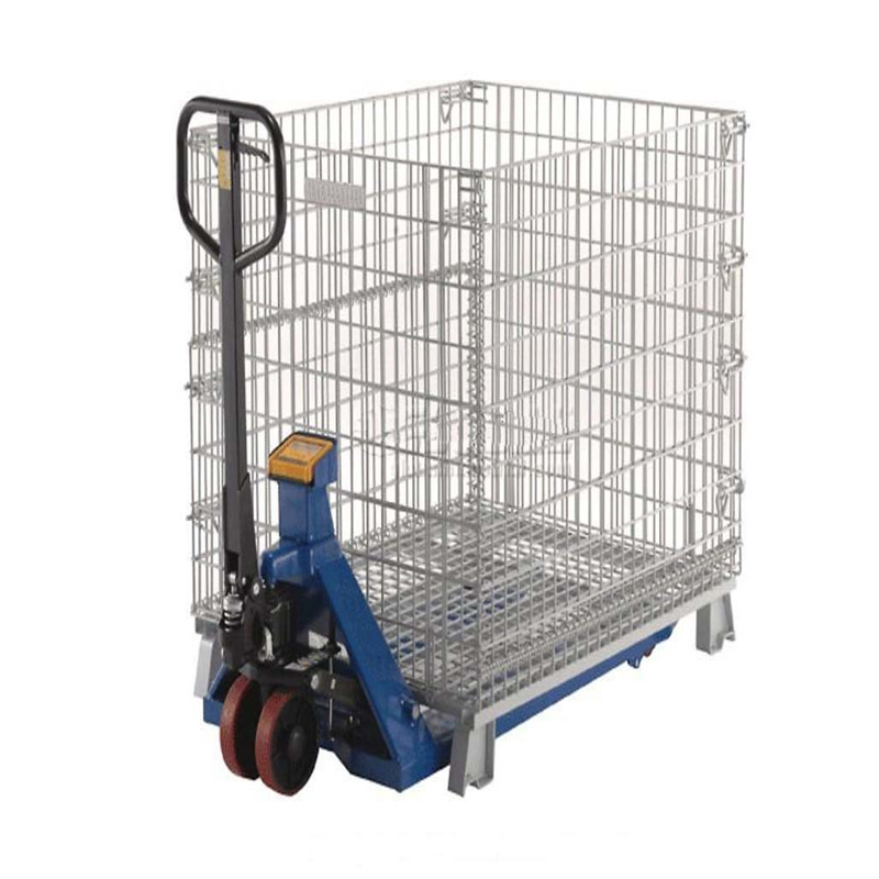 CE Certified Warehouse Material Handling Wire Cages Wire Container Folding  Shelves Stackable Collapsible Container