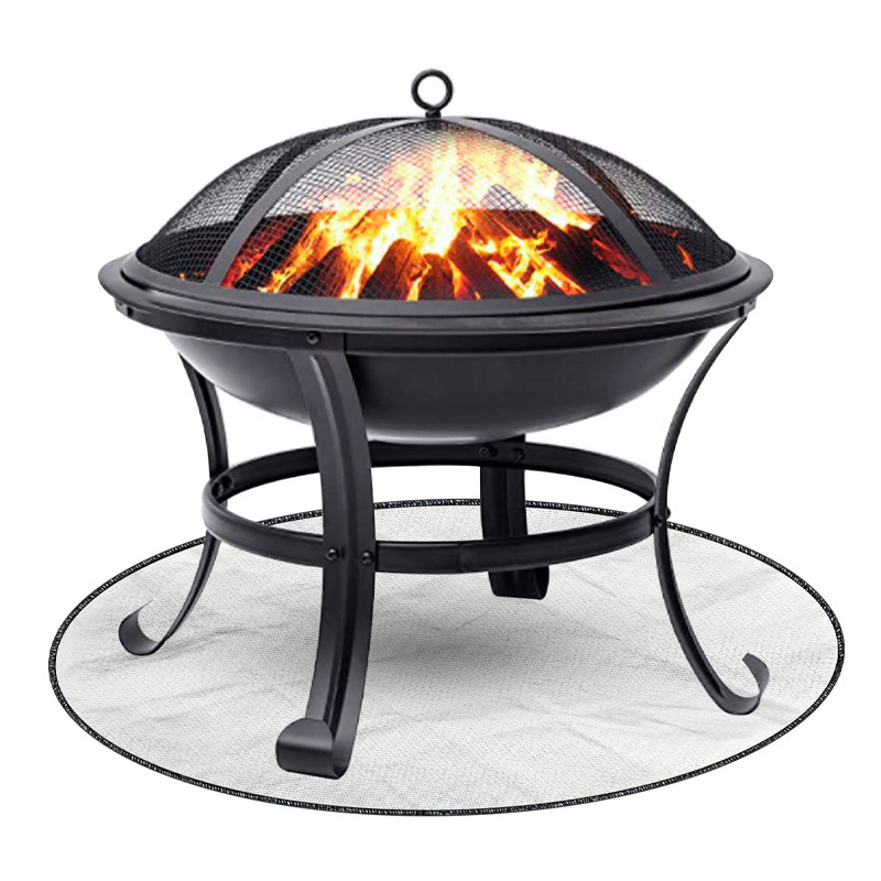 2023 hot selling Outdoor BBQ Accessories Grill Mat Fireproof Ember Mat  Round 36 Inch Fire Pit Mat for grass protection