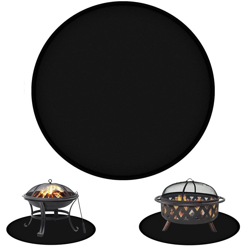 2023 hot selling Outdoor BBQ Accessories Grill Mat Fireproof Ember Mat  Round 36 Inch Fire Pit Mat for grass protection